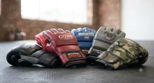 A selection of durable yet affordable gloves for MMA sparring, perfect for beginners starting their martial arts journey in British clubs.