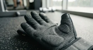 Close-up illustration of the anti-slip silicone palm grip on budget weightlifting gloves