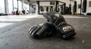 Premium leather grappling gloves suitable for men's martial arts and sparring in the UK.