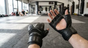 Open palm grappling gloves designed for open hand submissions and Brazilian Jiu-Jitsu training.