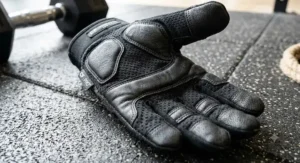 Close-up illustration showing padded palm protection on CrossFit gloves under £25
