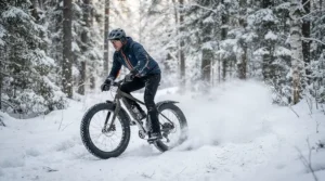 Navigating slippery winter trail conditions with full finger gloves for cold weather MTB