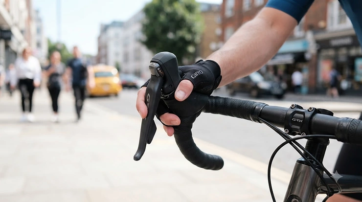 Fingerless road cycling gloves for beginners providing dexterity for gear shifting and braking