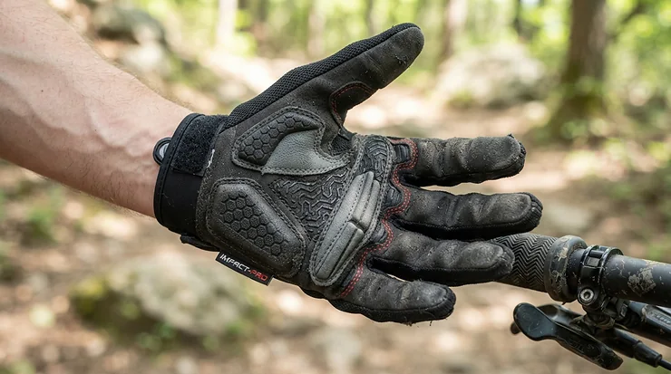 Commuter cycling gloves featuring ergonomic gel palm padding for vibration absorption on rough roads.